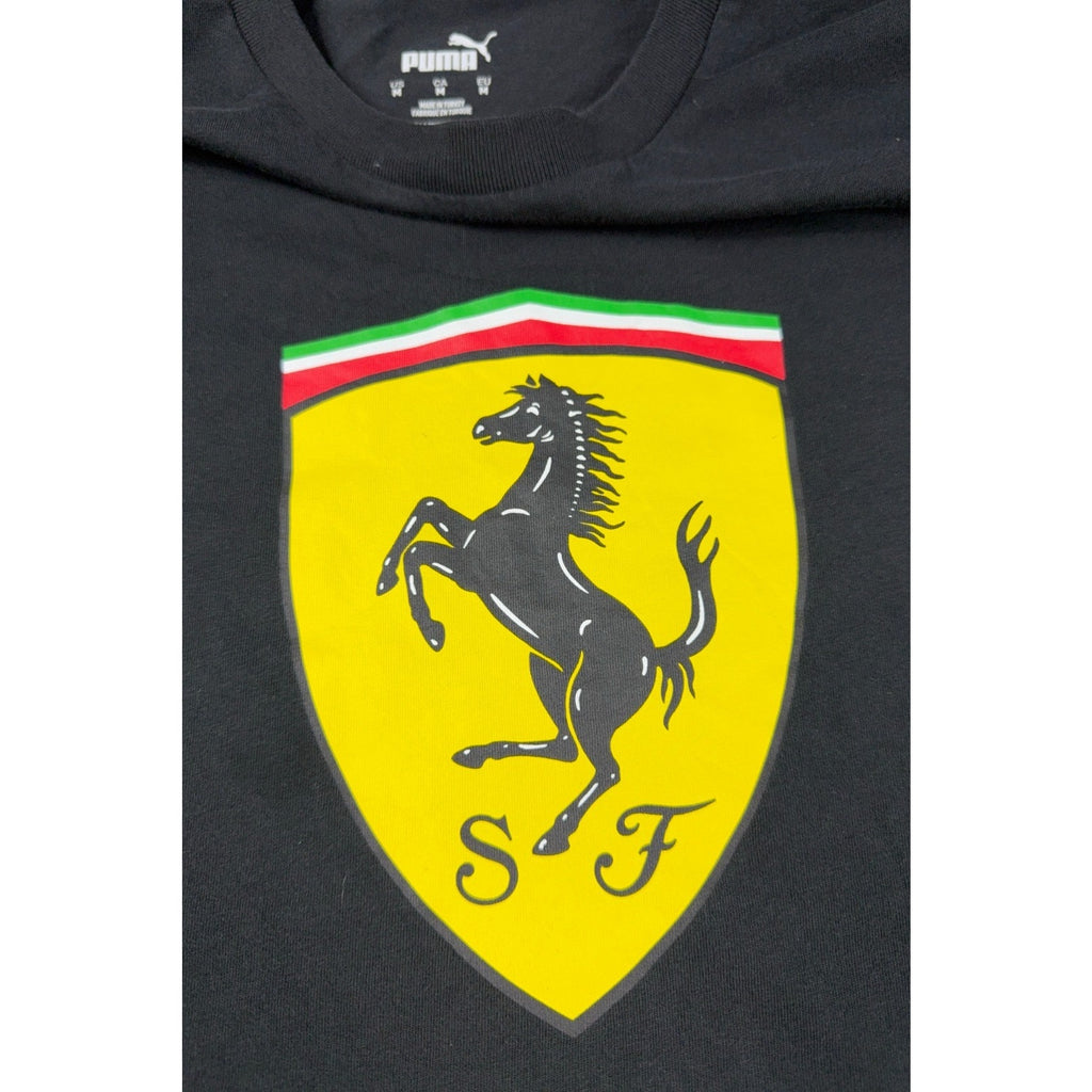 Puma Scuderia Ferrari T Shirt Mens M Black Shield Logo F1 Racing 620207-01
