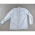 Carolyn Taylor Cardigan XL White Open Front Long Sleeve Cable Trim Rayon Blend