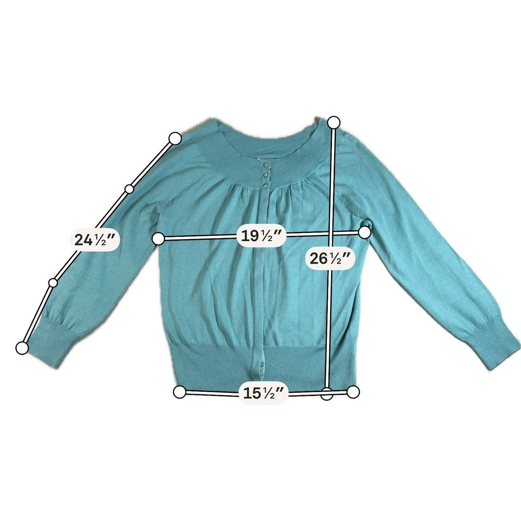Pendleton Women Large Teal Silk Cashmere Blend Cardigan Sweater Button Front