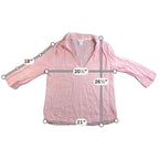 Sigrid Olsen Linen Tunic Blouse Women M Pink Popover Collared Lagenlook Top