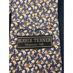 Bijoux Terner Teddy Bear Novelty Tie Genuine Silk Blue Cute Vintage Necktie