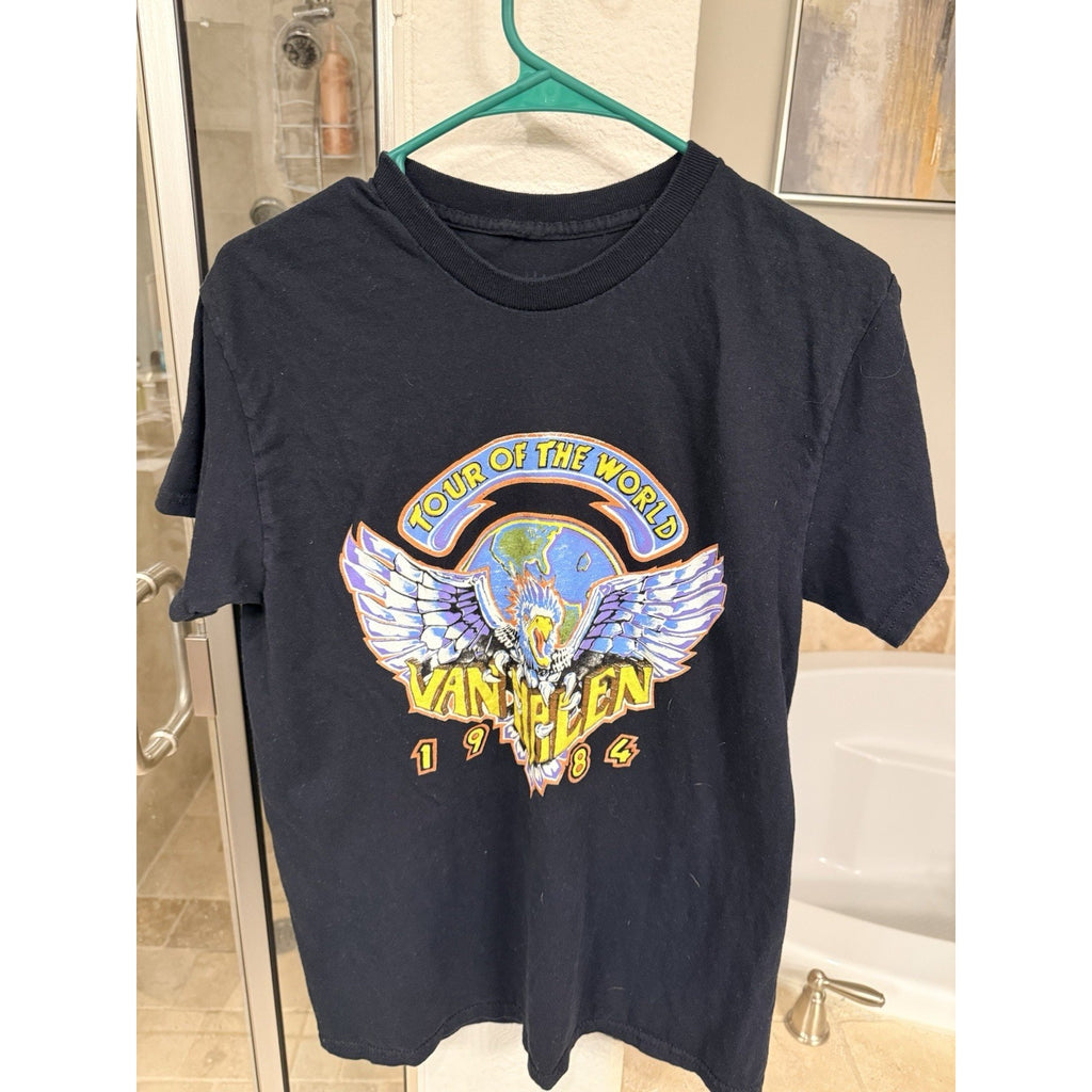 Vintage Rock Band T Shirt Lot Maiden Van Halen Judas Priest Elvis ZZ Top L & XL