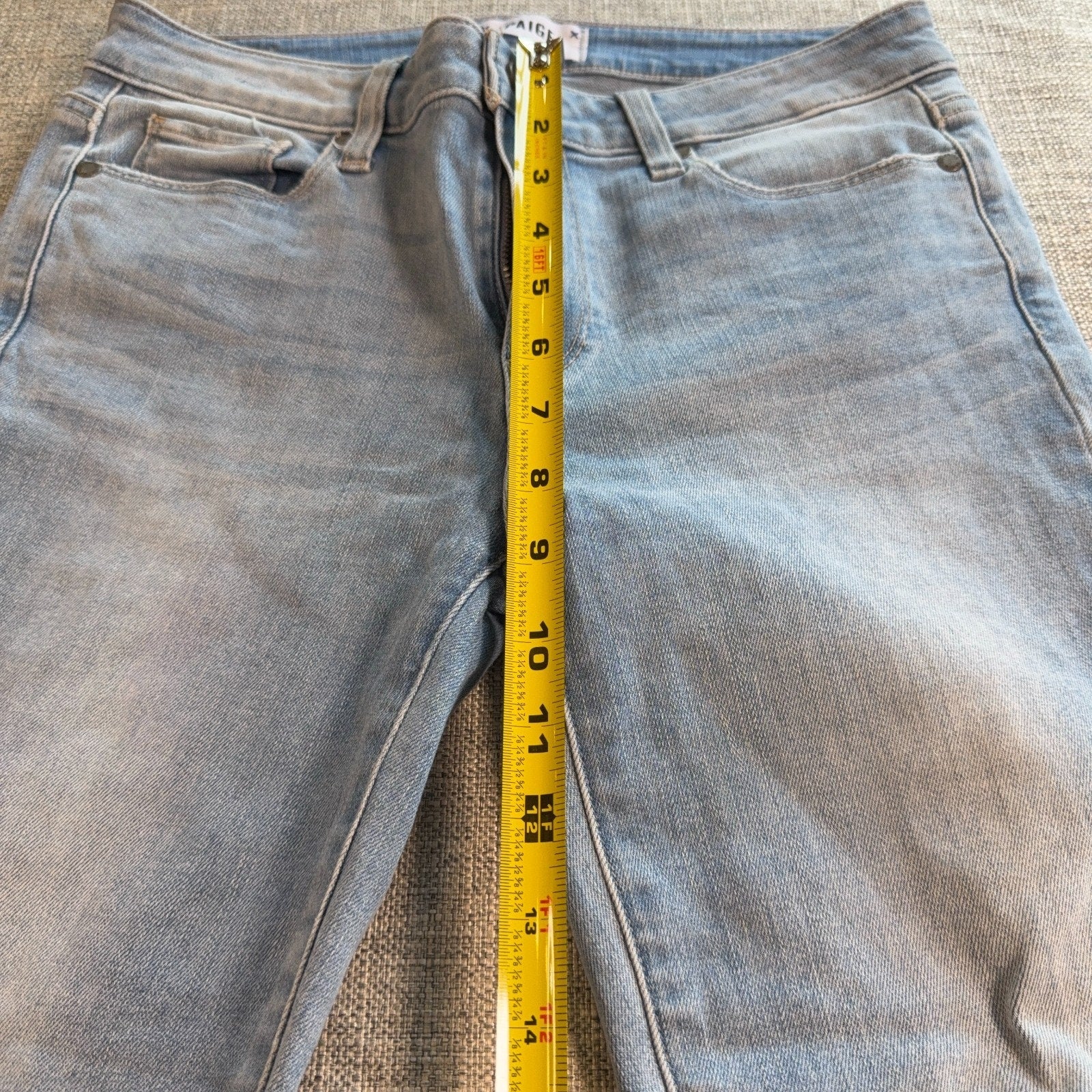 PAIGE Verdugo Crop Jeans Womens 28 Light Wash Skinny Stretch Denim Blue 25 Insea