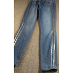 PAIGE Hoxton Ankle Jeans Womens 30 Blue Metallic Silver Stripe Skinny High Rise