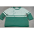 Maurada St Patrick's Day Sweater Womens 1X Green White Shamrock Striped