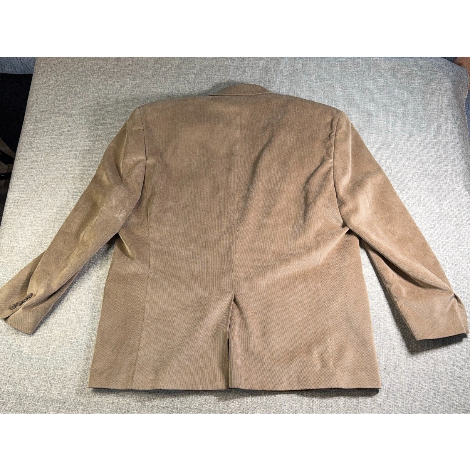 Chaps Mens 50R Tan Corduroy Blazer Sport Coat Paisley Lined 2 Button