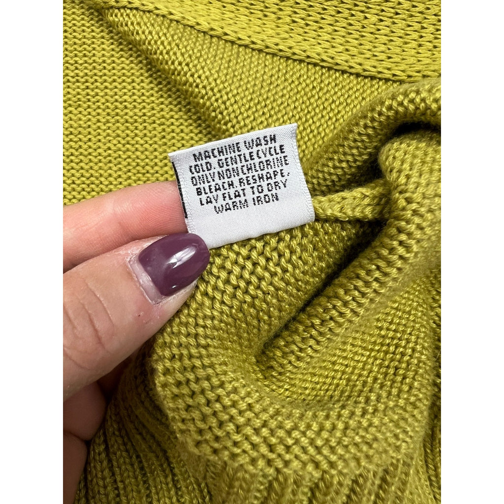 Vintage Talbots Made in Italy Green Knit Cardigan Womens M Cotton Blend