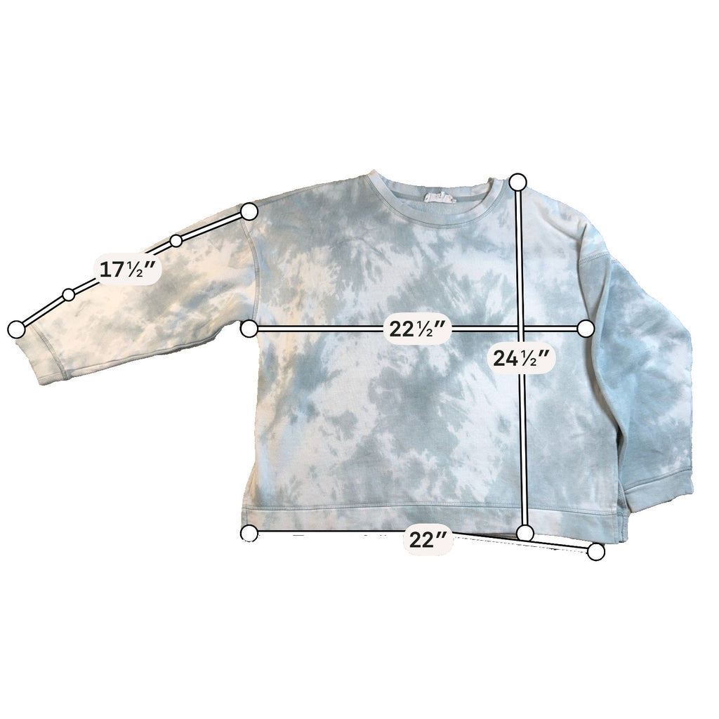 Pink Rose Womens XL Blue Gray Tie Dye Oversized Sweatshirt Crewneck Pullover