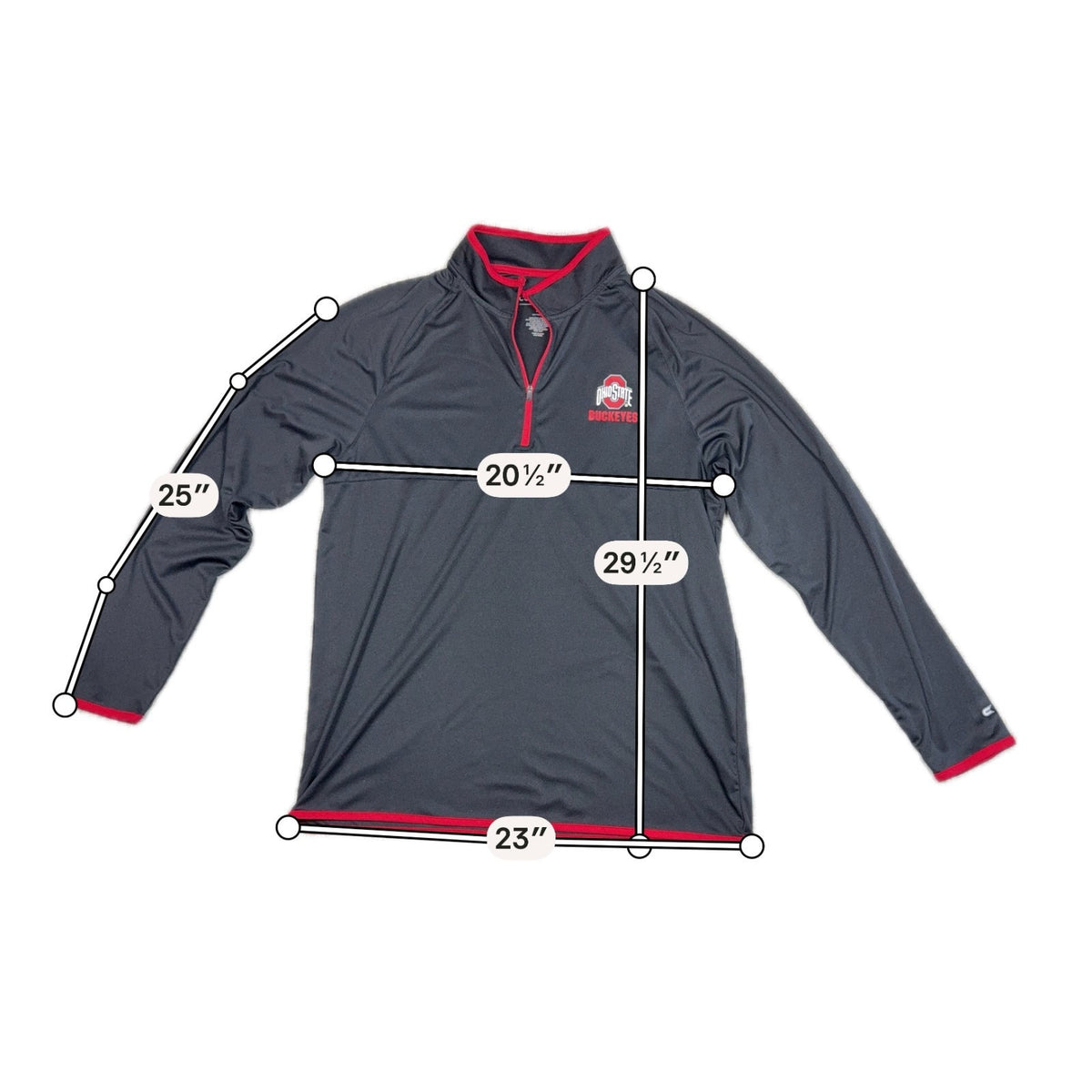 Colosseum Ohio State Buckeyes Quarter Zip Pullover Men's XL Black Red OSU