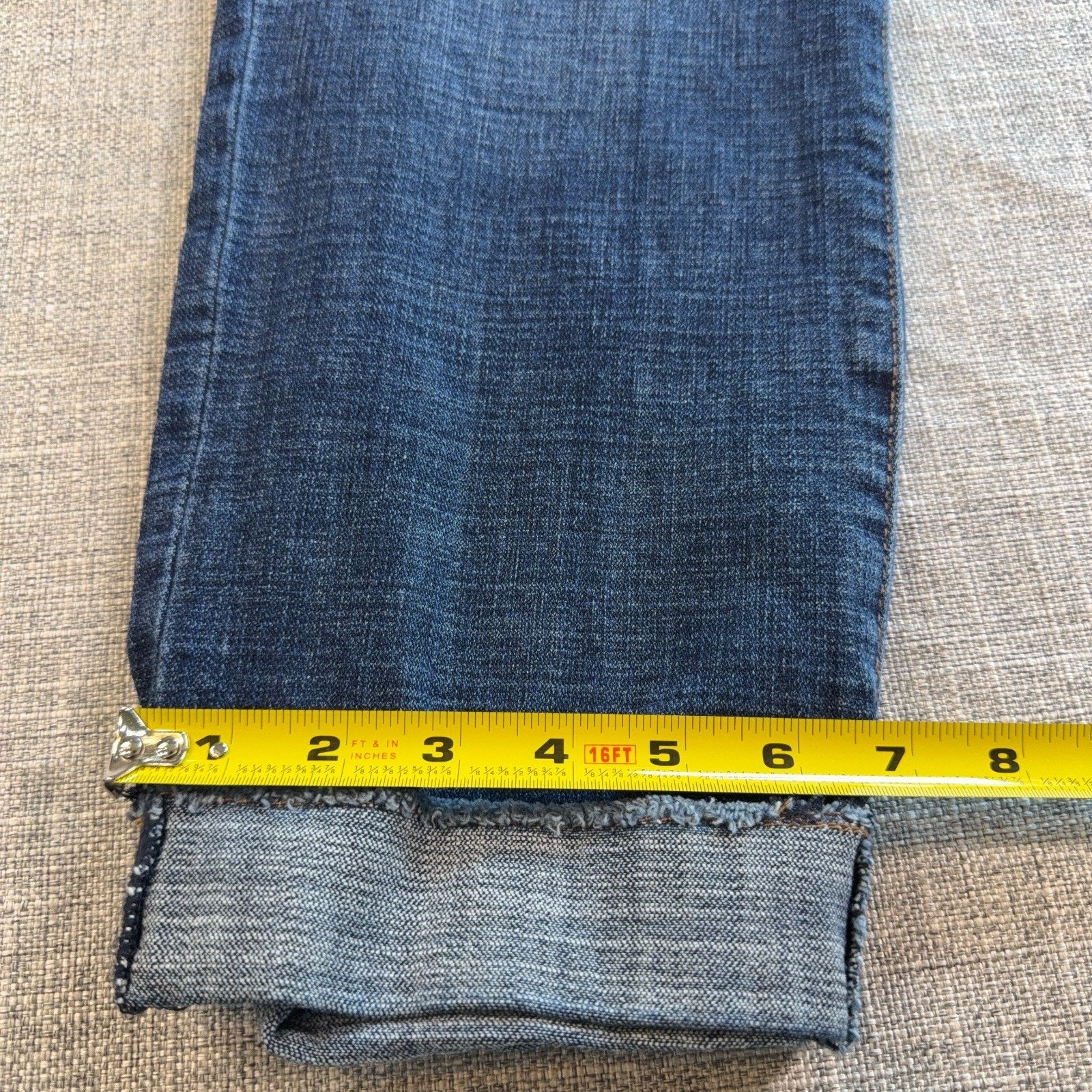 Kut From The Kloth Amy Crop Straight Leg Jeans Womens 12 Blue Distressed Cuffed
