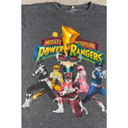 Mighty Morphin Power Rangers T Shirt Mens XL Gray Retro Graphic Tee 90s Style