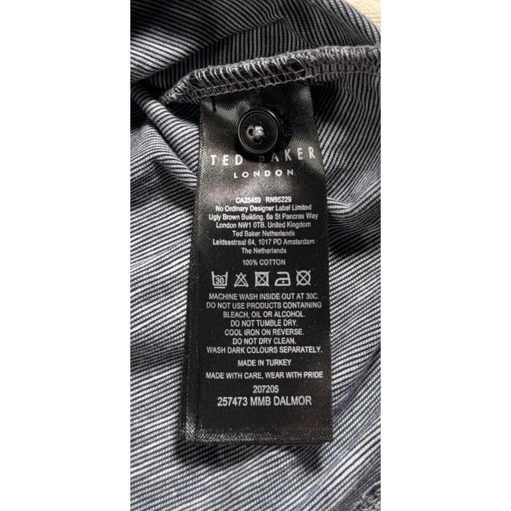 Ted Baker DALMOR Polo Shirt Mens Size 5 XL NWT Gray Navy 100% Cotton