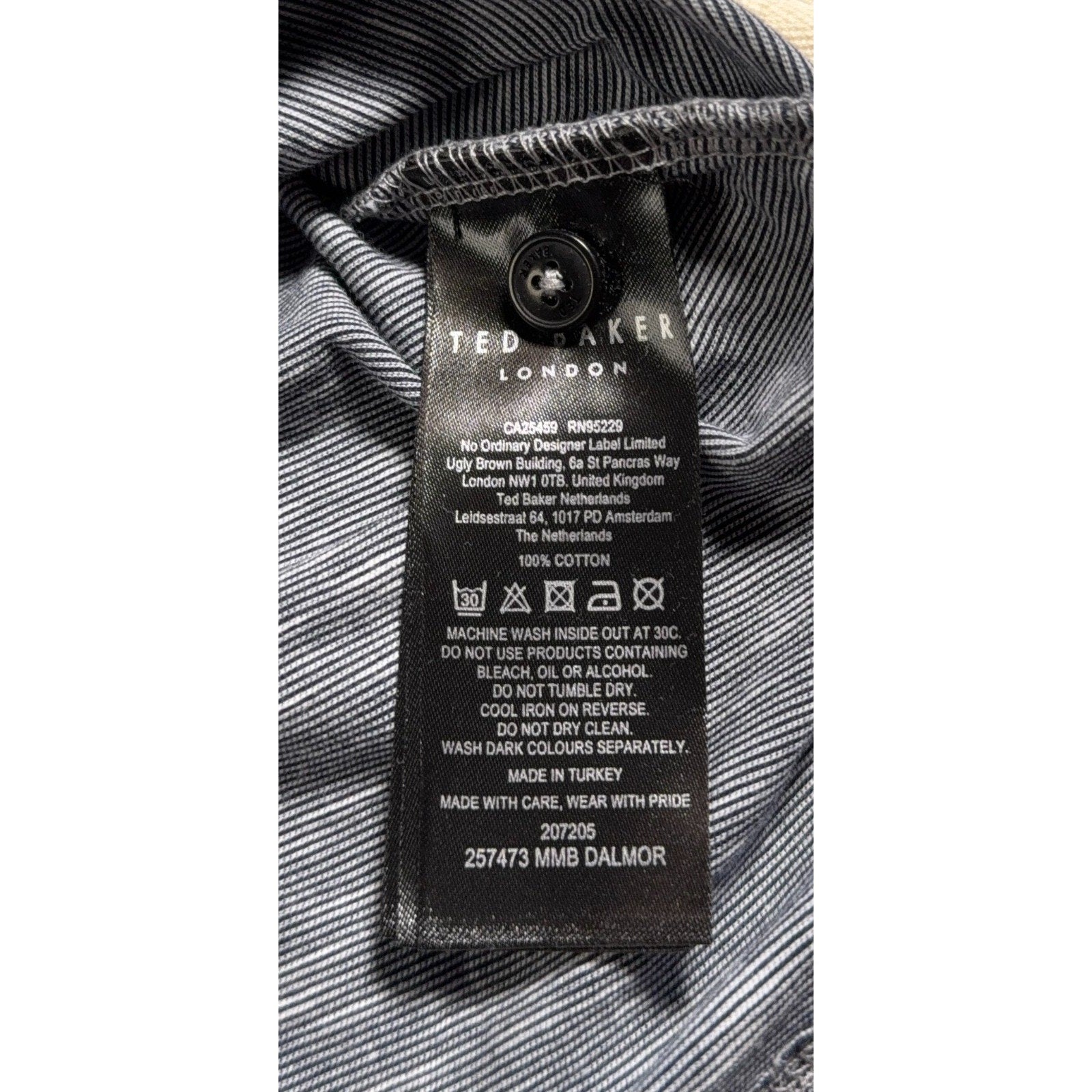 Ted Baker DALMOR Polo Shirt Mens Size 5 XL NWT Gray Navy 100% Cotton