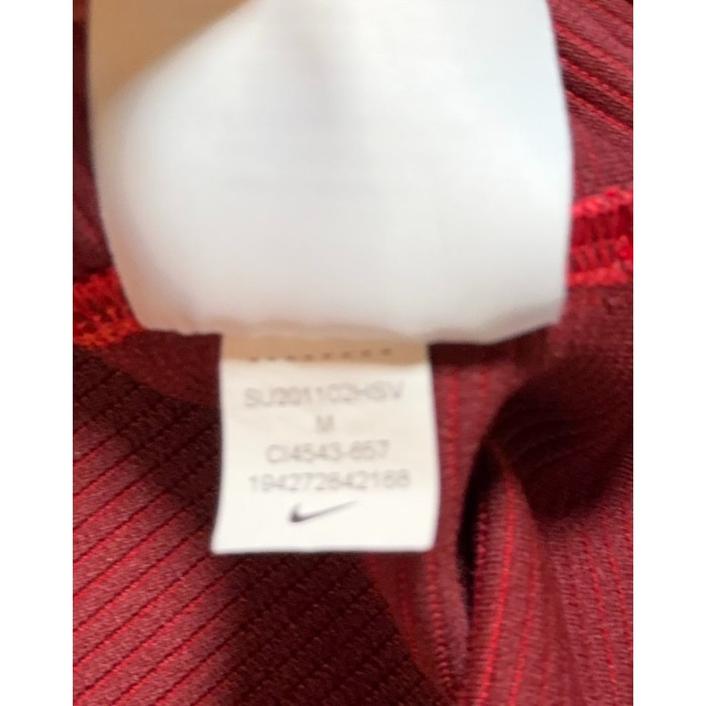 Nike Men M Red Black Colorblock 1/4 Zip Athletic Pullover Thumbholes