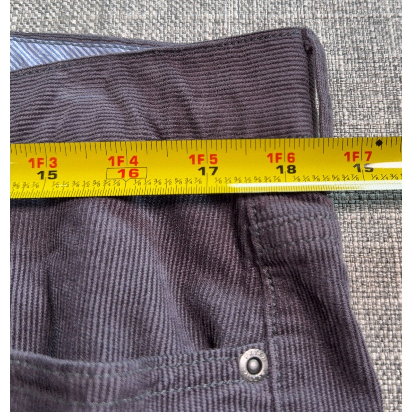 Peter Millar Mens Corduroy Pants 36 Gray 5 Pocket Straight Leg Casual Preppy