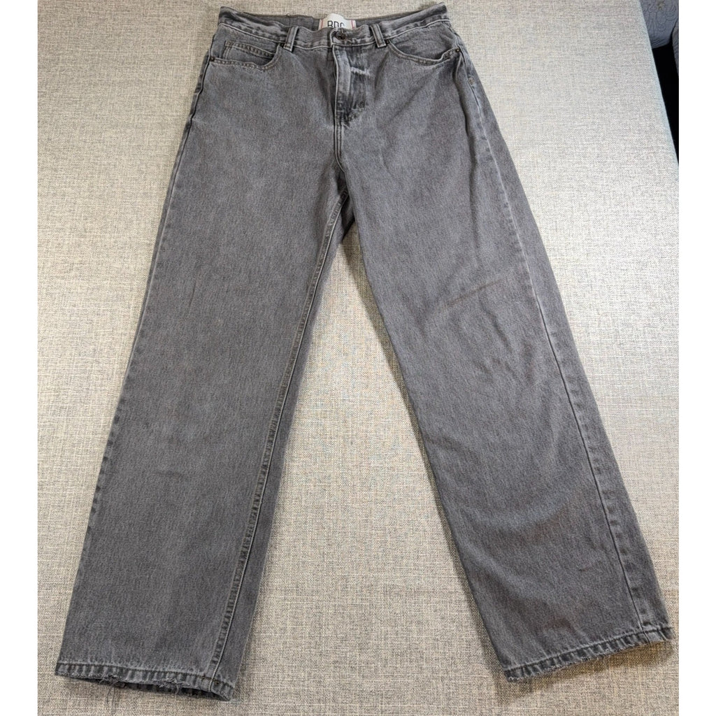 BDG Skate Fit Gray Baggy Jeans 31 Y2K Grunge Wide Leg Raw Hem Skater Denim
