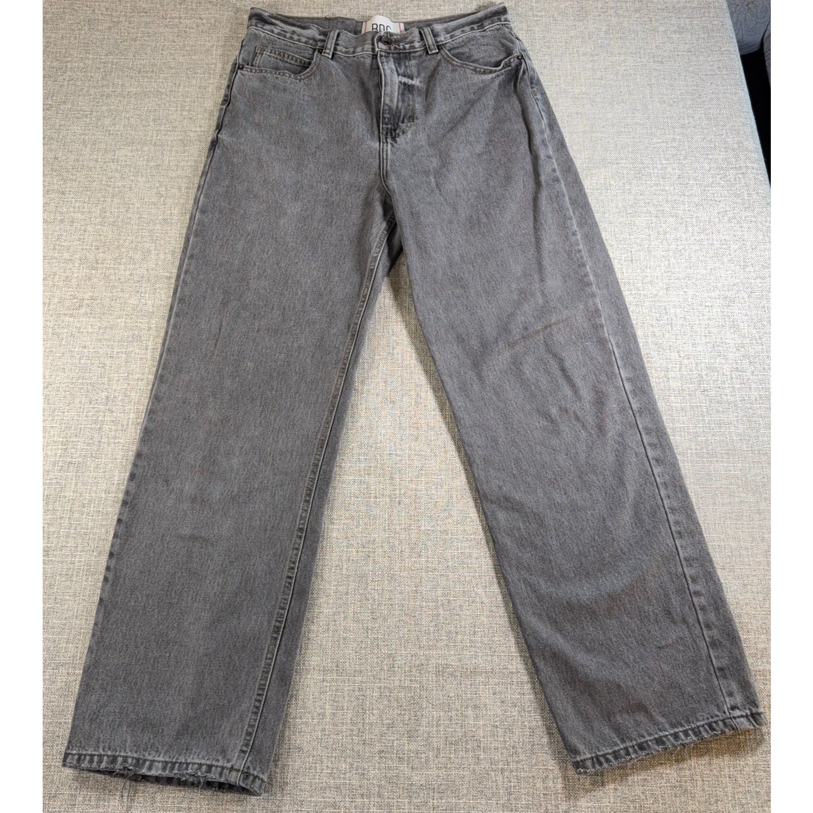 BDG Skate Fit Gray Baggy Jeans 31 Y2K Grunge Wide Leg Raw Hem Skater Denim