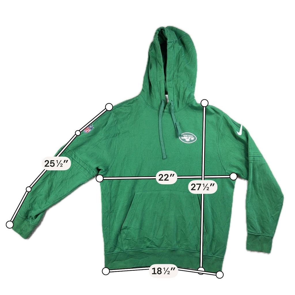 Nike New York Jets Hoodie Mens M Green Pullover NFL Football Logo Sweatshirt