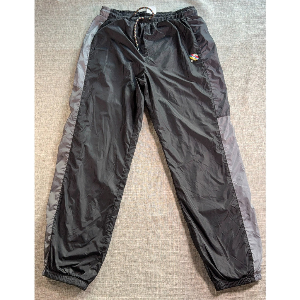 Peloton Track Pants Mens Large Black Gray Nylon Lined Joggers SU121 Athletic