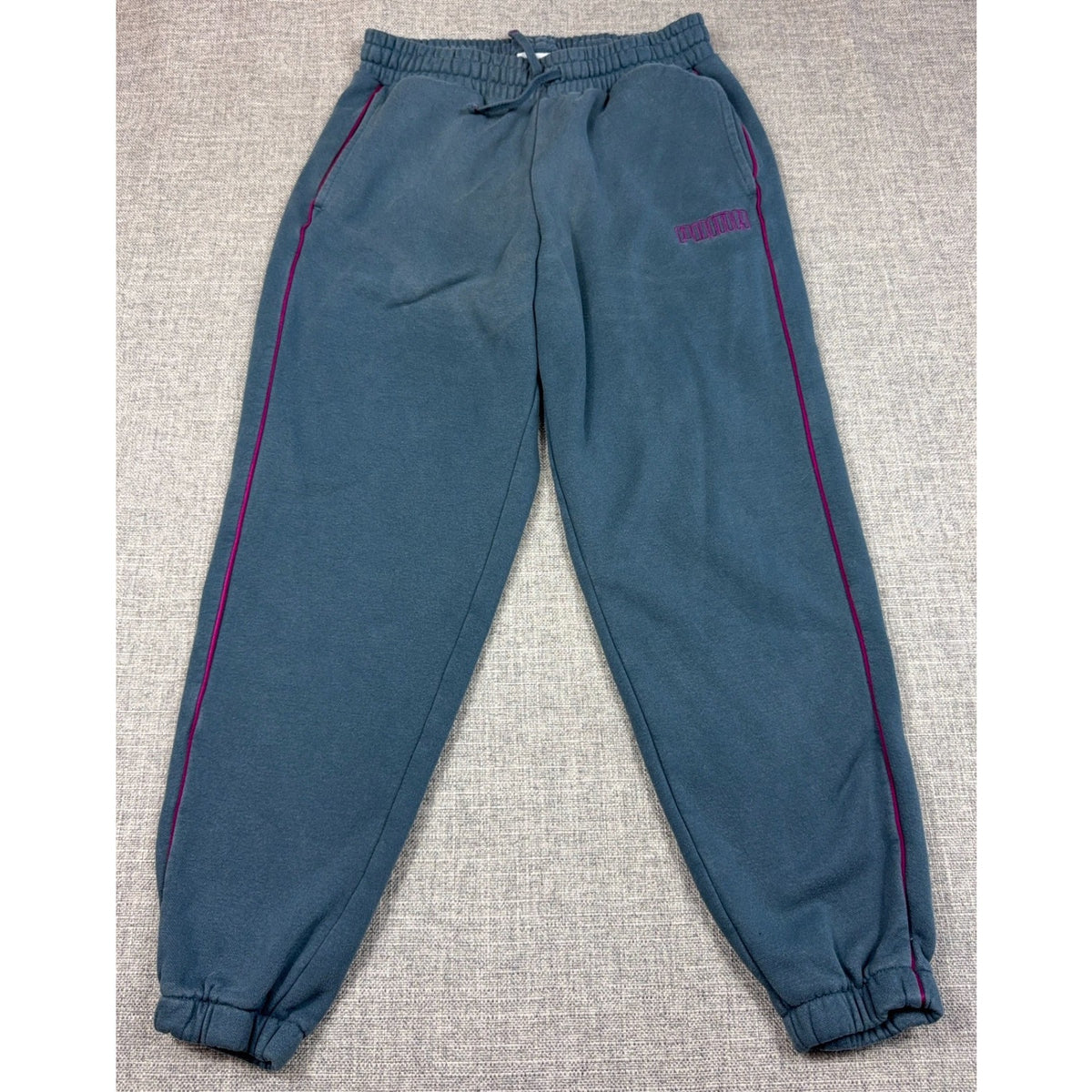 Puma Women’s Teal Pink Piping Hoodie S Joggers M 2 Piece Sweatsuit Set