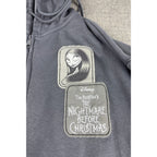 Disney Nightmare Before Christmas Jack Sally Patch Hoodie Womens L Gray NWT