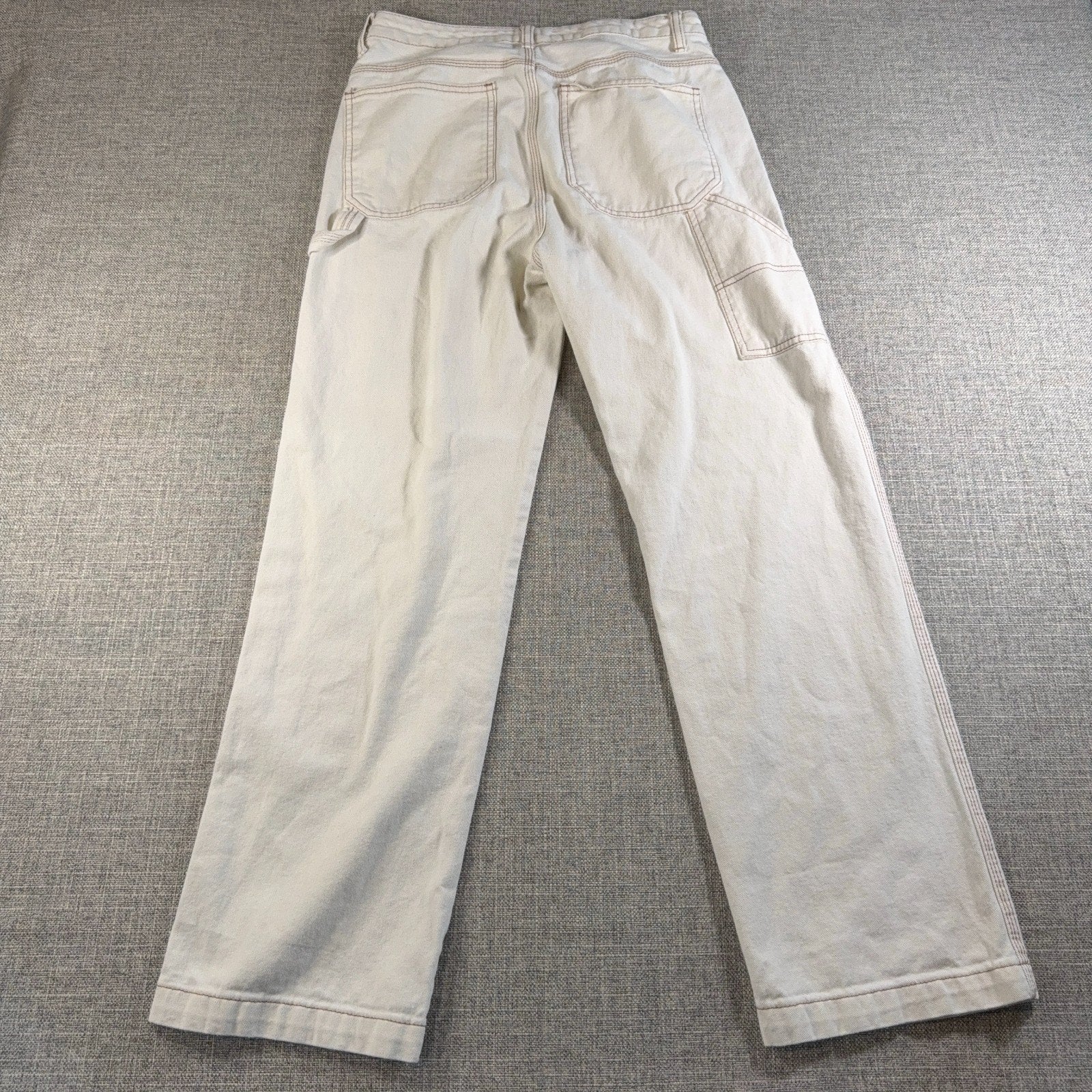 S.O.N.G. Carpenter 90s Boyfriend Jeans Women 11/30 Cream Wide Leg Y2K