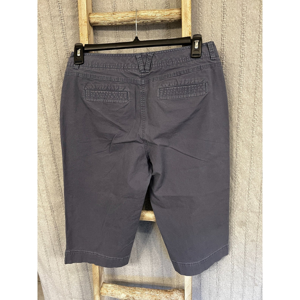 Dockers Collection Curvy Bermuda Shorts Womens 12 Blue Stretch Mid Rise Casual