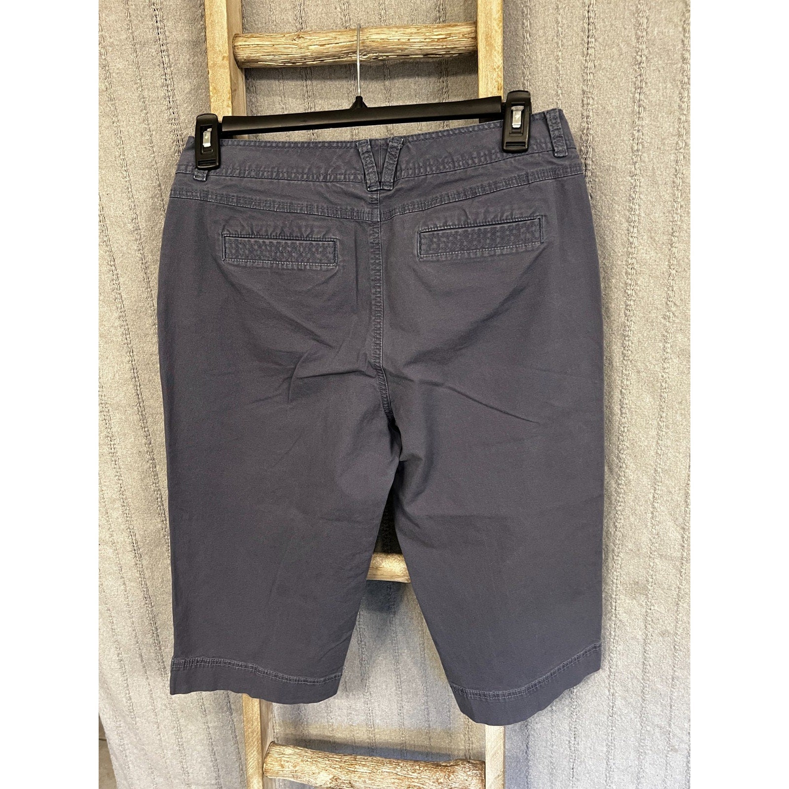 Dockers Collection Curvy Bermuda Shorts Womens 12 Blue Stretch Mid Rise Casual