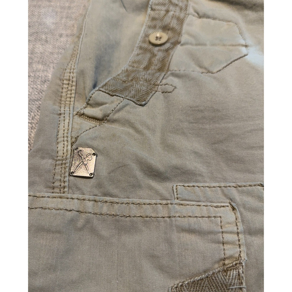 Marc Ecko Cut Sew Cargo Shorts Mens 32 Khaki Y2K Skater Baggy Utility Streetwear