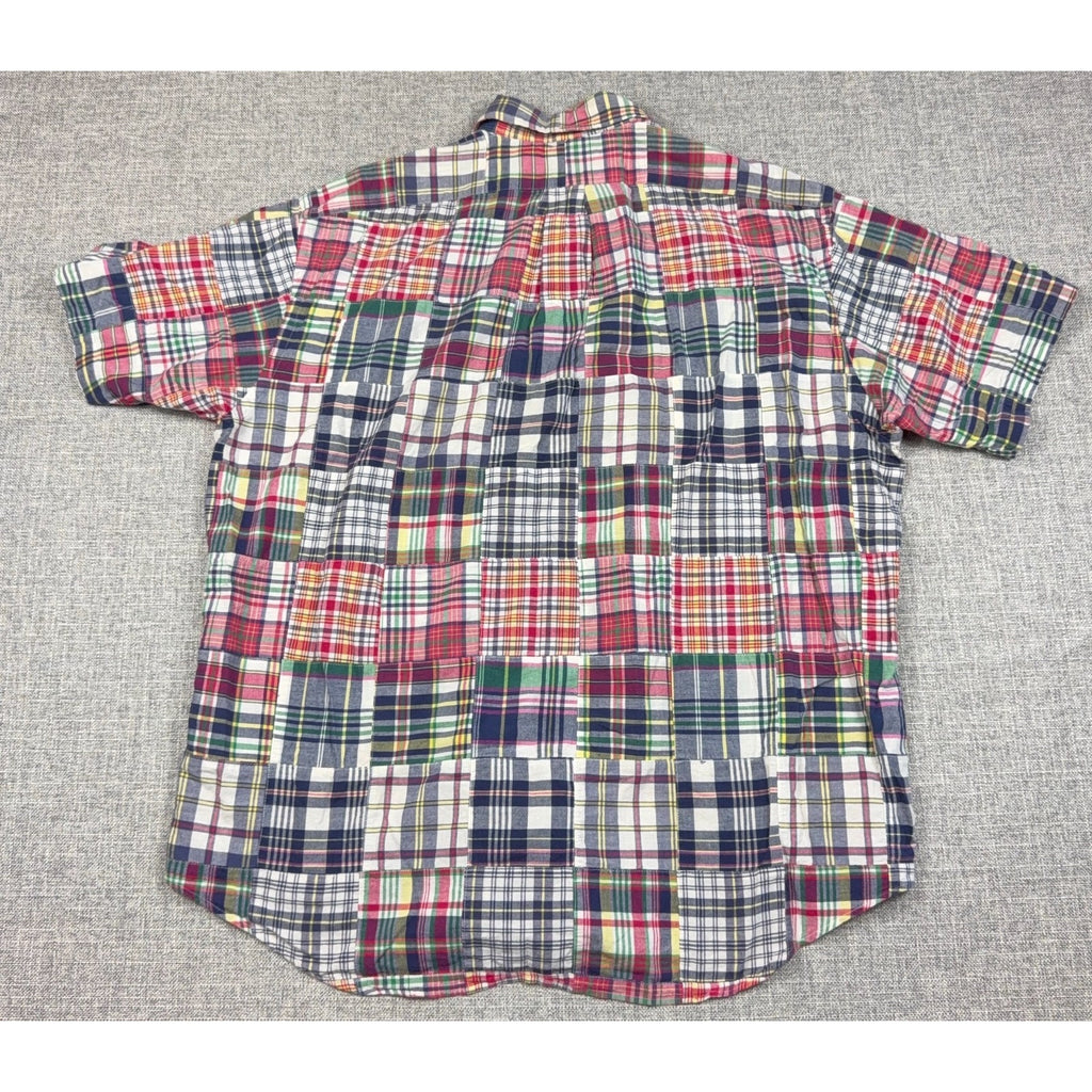 Vintage Polo Ralph Lauren Blake Patchwork Madras Shirt Mens 26x32 Cotton