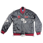 Adidas Chicago Bulls NBA Quilted Satin Bomber Jacket Black Red L 2013 Trefoil