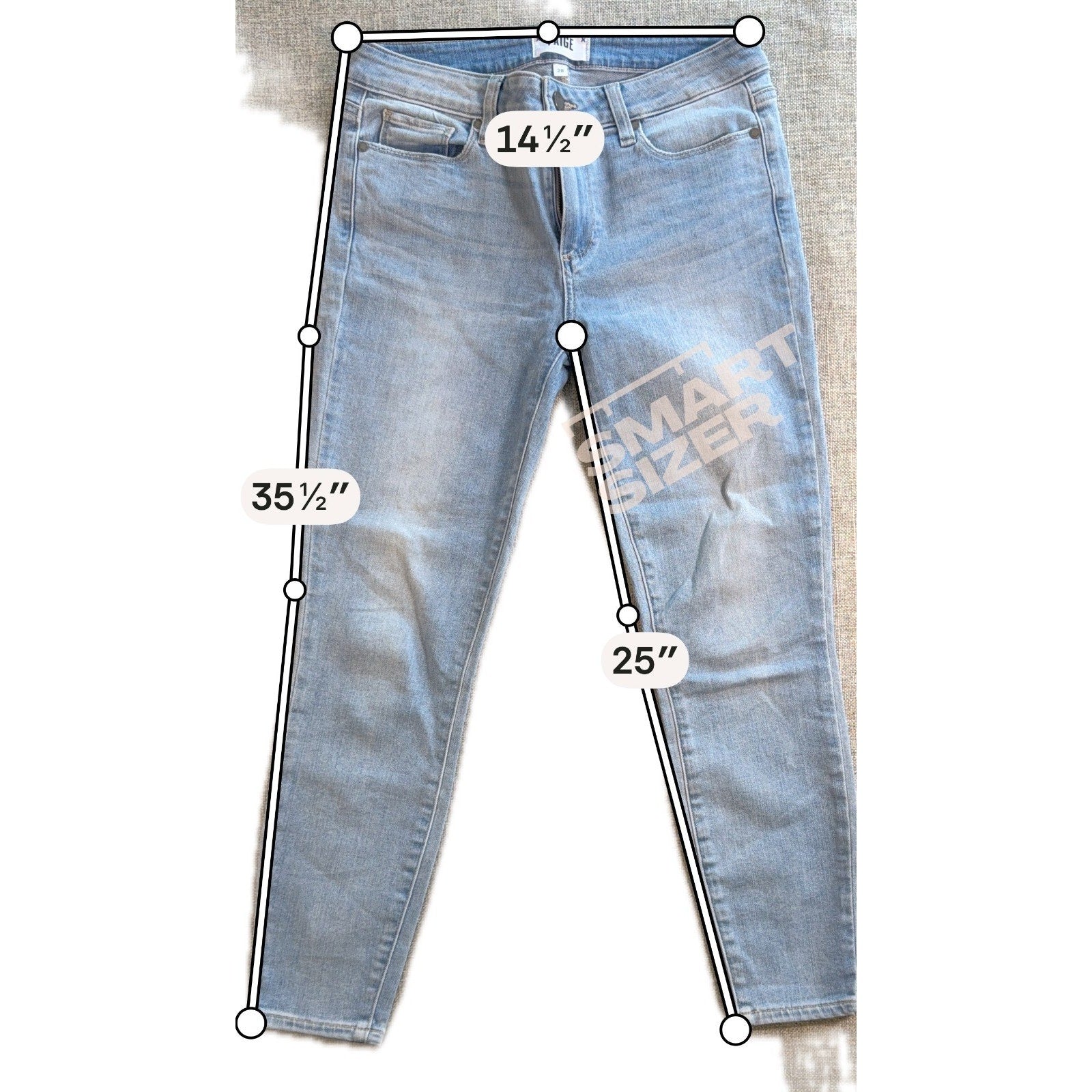 PAIGE Verdugo Crop Jeans Womens 28 Light Wash Skinny Stretch Denim Blue 25 Insea