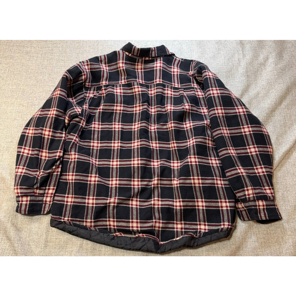 Wrangler Quilted Lined Flannel Shirt Jacket Mens XL Plaid Workwear