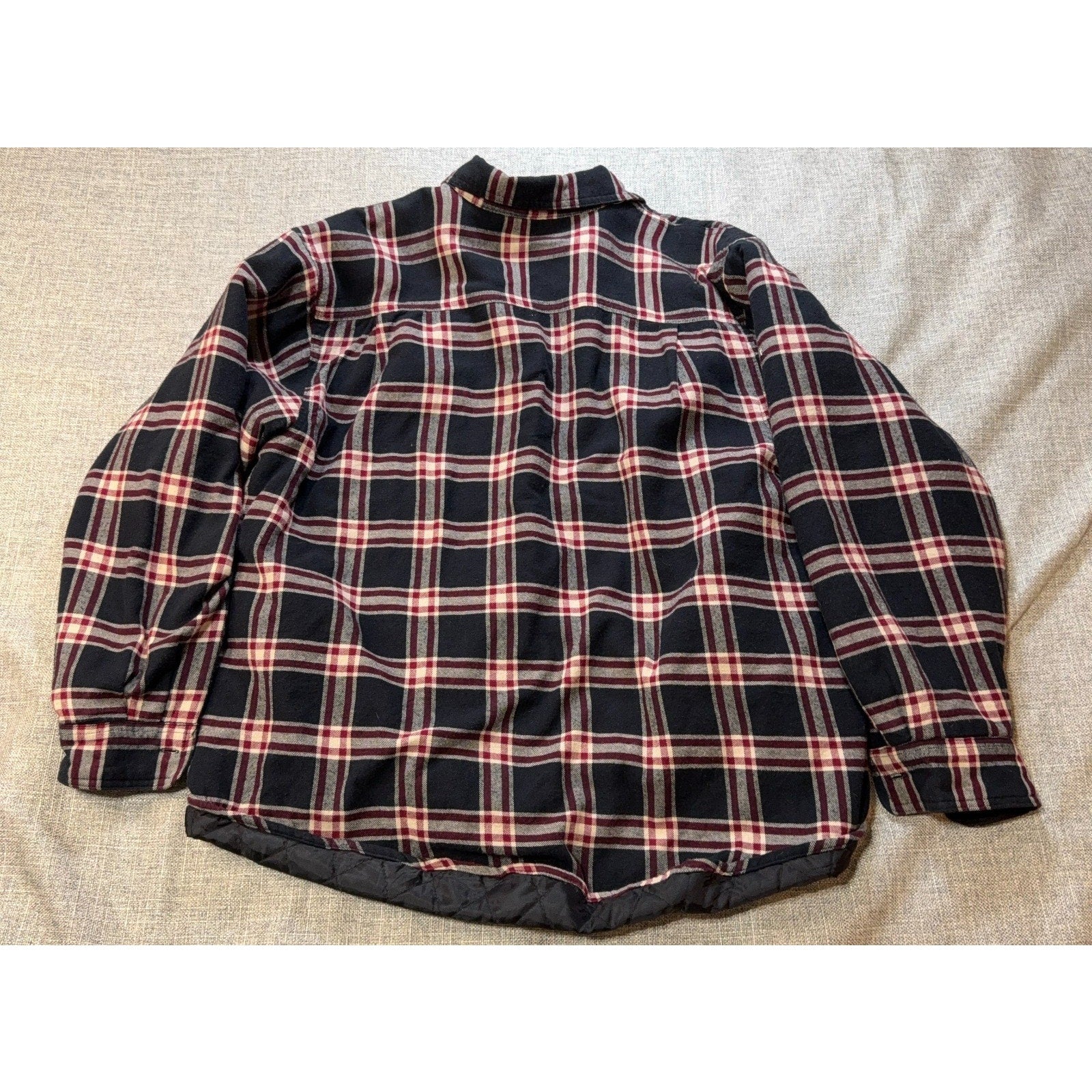 Wrangler Quilted Lined Flannel Shirt Jacket Mens XL Plaid Workwear