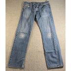 Levi's 505 Regular Fit Jeans Mens 34x32 Light Wash Straight Leg 100% Cotton