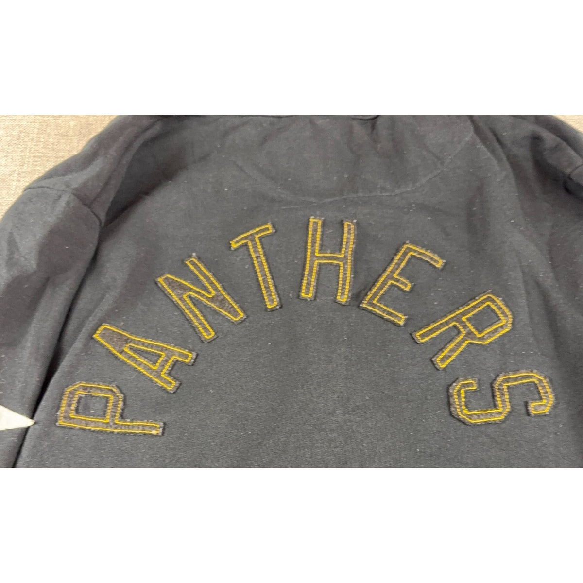 Cousins Panthers Hoodie Mens L Black Chenille Panther Stars 1966 Sportswear