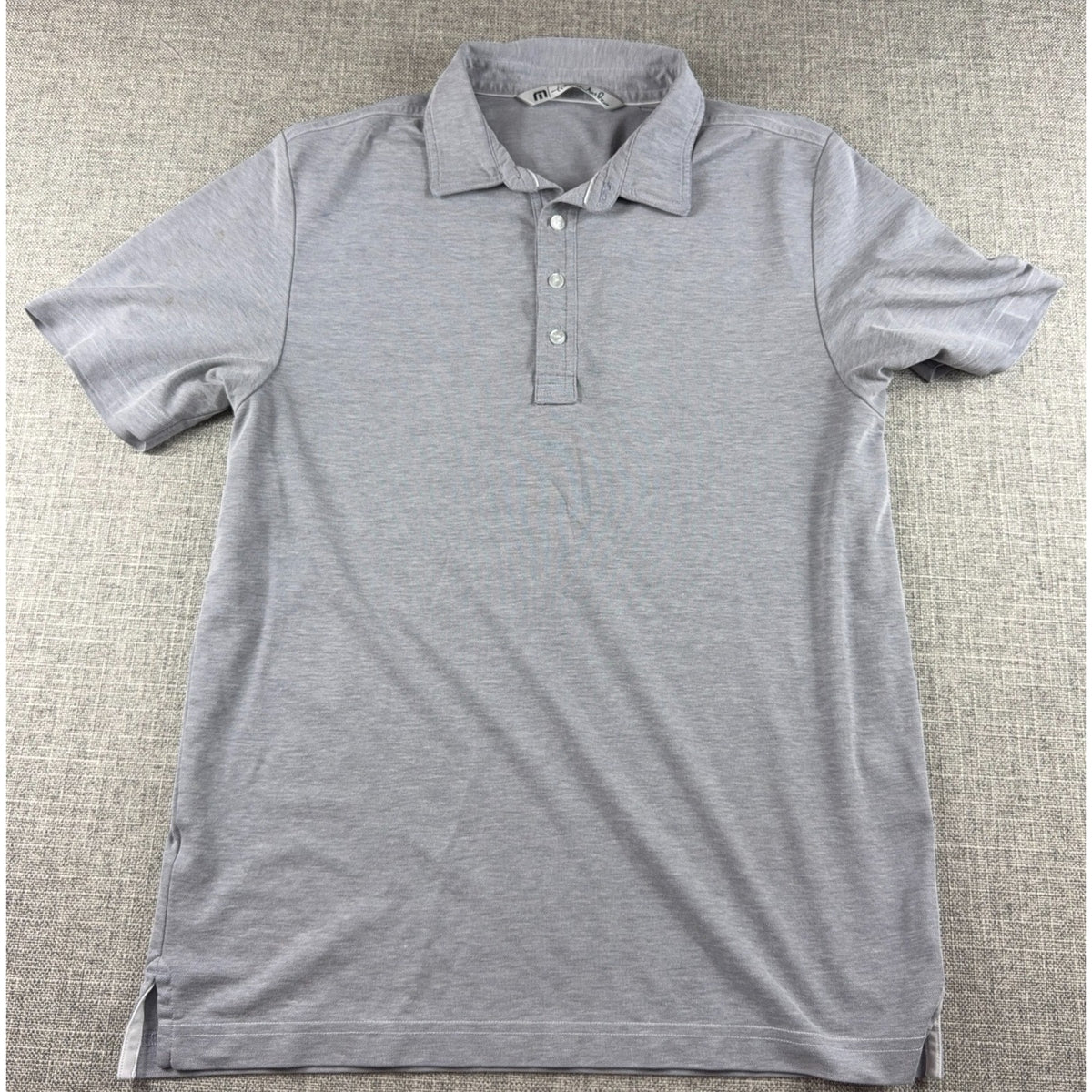 TravisMathew Polo Shirt Mens Medium Gray Golf Performance Short Sleeve