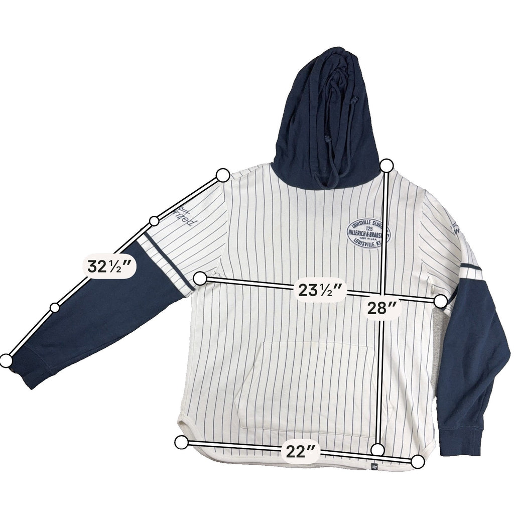 47 Louisville Slugger Hoodie Mens L Pinstripe Baseball Jersey 125 Powerized