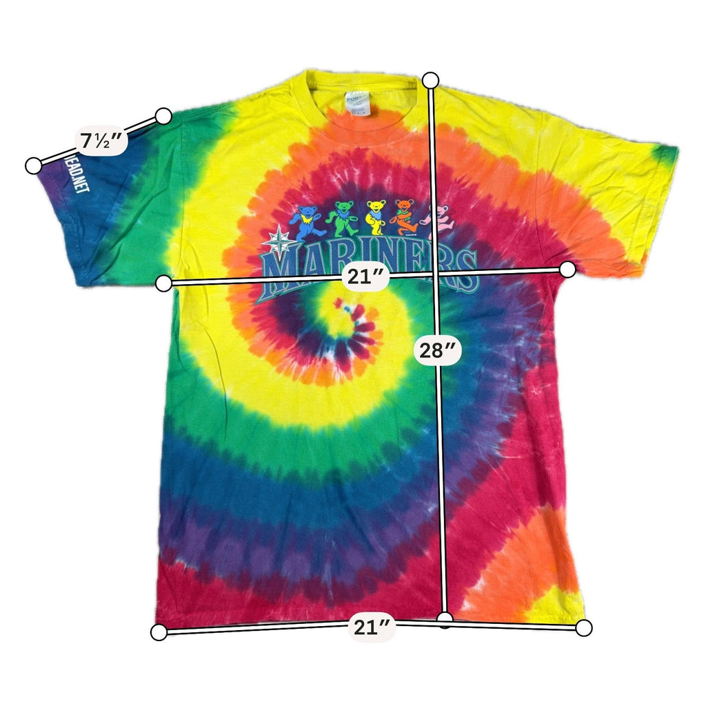 Seattle Mariners Grateful Dead Tie Dye Shirt Mens M Dancing Bears Deadhead MLB