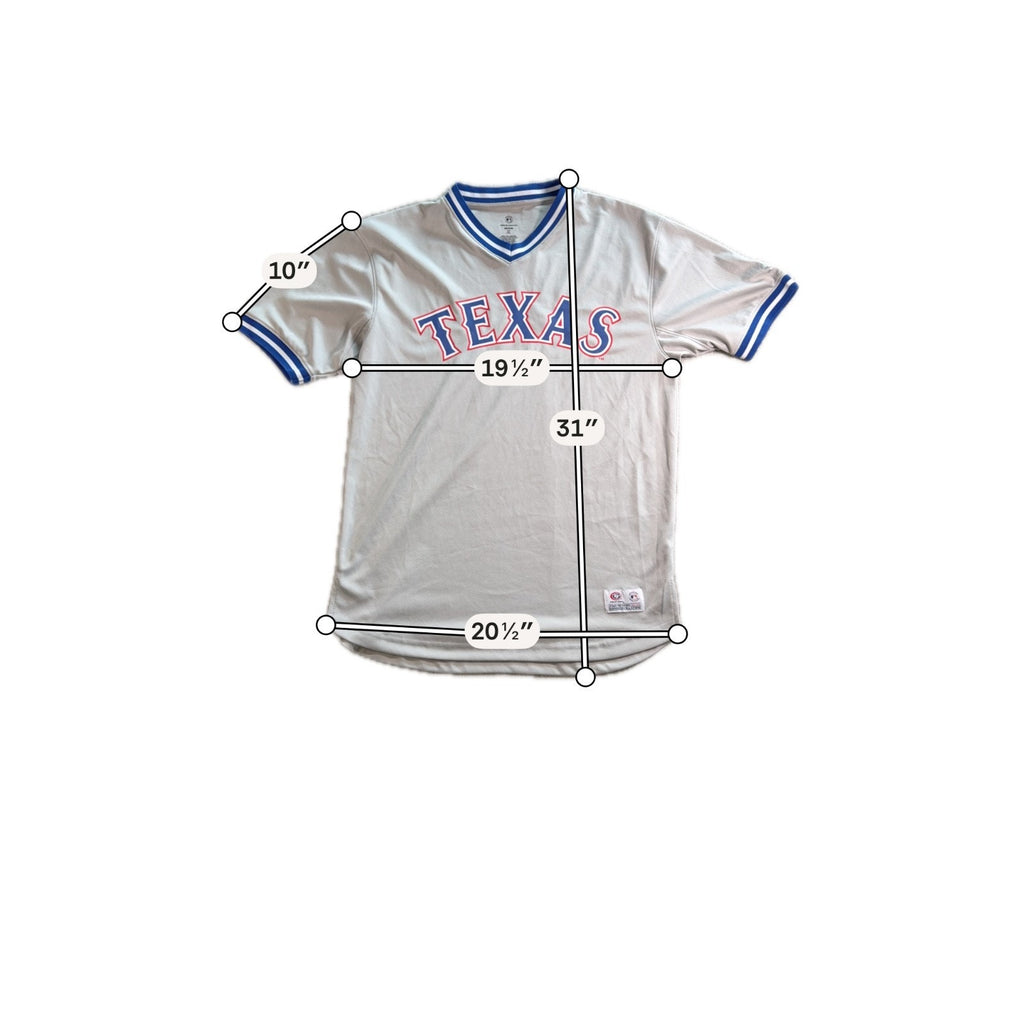 Texas Rangers Jersey Mens Medium Gray True Fan MLB Baseball Pullover Shirt