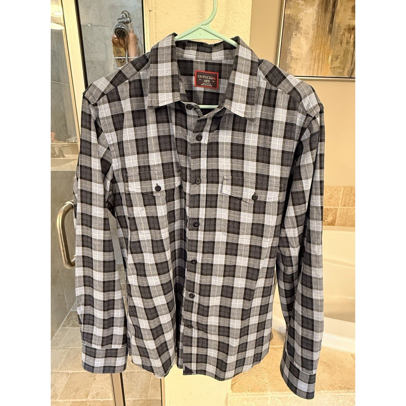 Men’s Button Down Shirt Lot Large J Crew Flex + UNTUCKit Slim Fit Cotton Casual