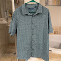 Perry Ellis 2XL Mens Stretch Short Sleeve Button Front Shirt Floral Green