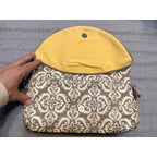 Petunia Pickle Bottom Gray Cream Damask Diaper Bag Clutch Baby Travel Bag