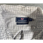 Vineyard Vines Classic Fit Tucker Shirt Mens Medium Gray Gingham Cotton Stretch