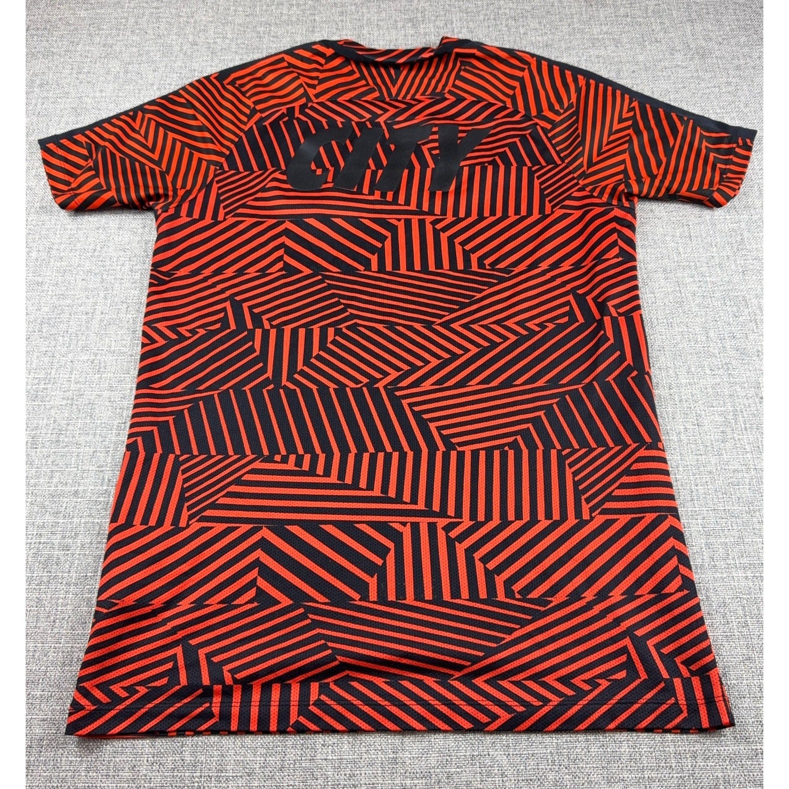 Manchester City Nike Dri-FIT Soccer Shirt Men M Red Black MCFC Football Jersey