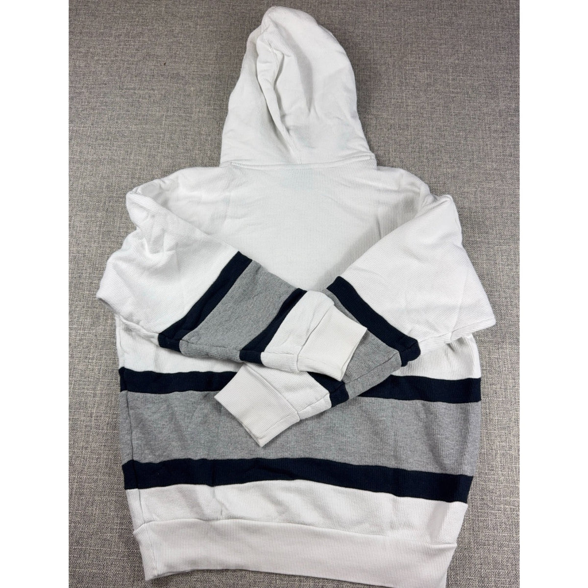Adidas Originals Trefoil Hoodie Womens S White Gray Navy Colorblock Pullover