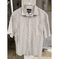 Banana Republic XL Indigo Stripe Shirt 100% Cotton Short Sleeve Casual Beach