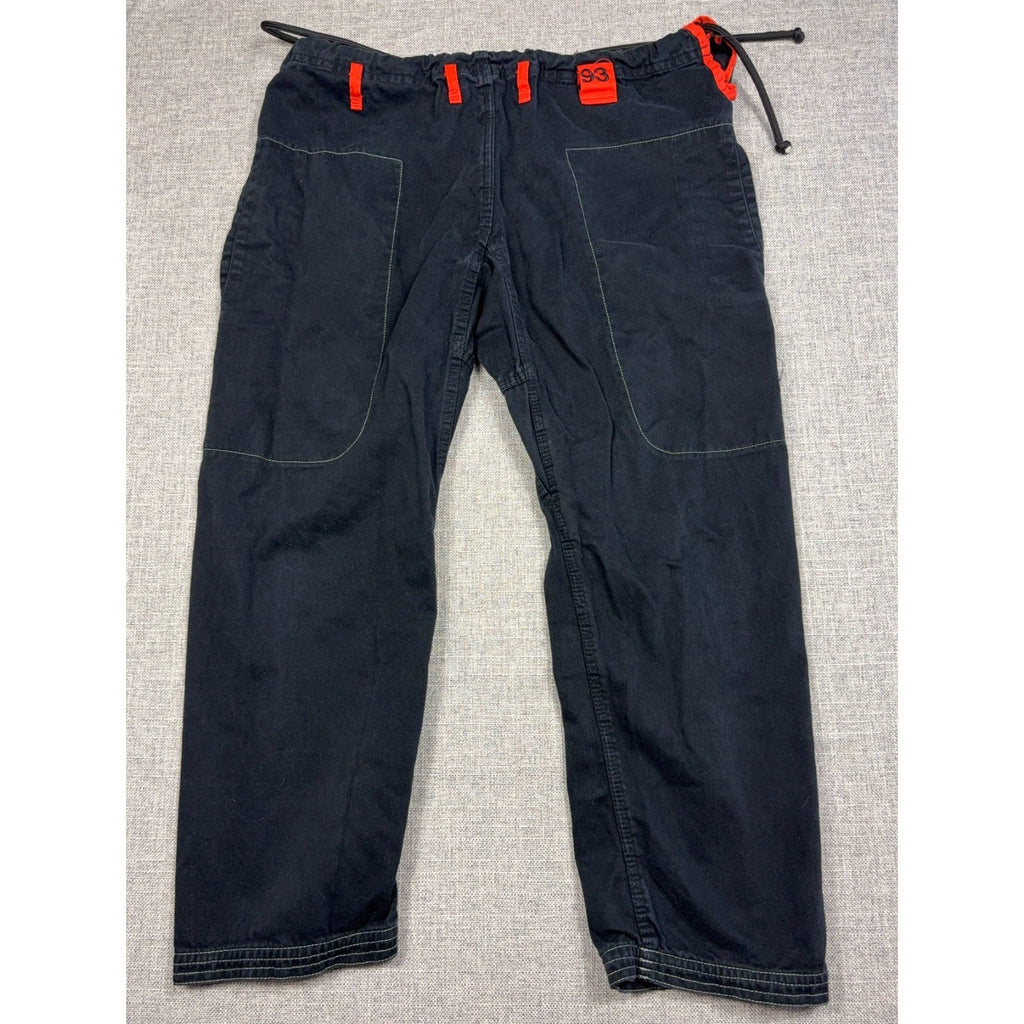 93brand Casual Gi Pants Mens A2 Black Orange Drawstring Jiu Jitsu Lounge