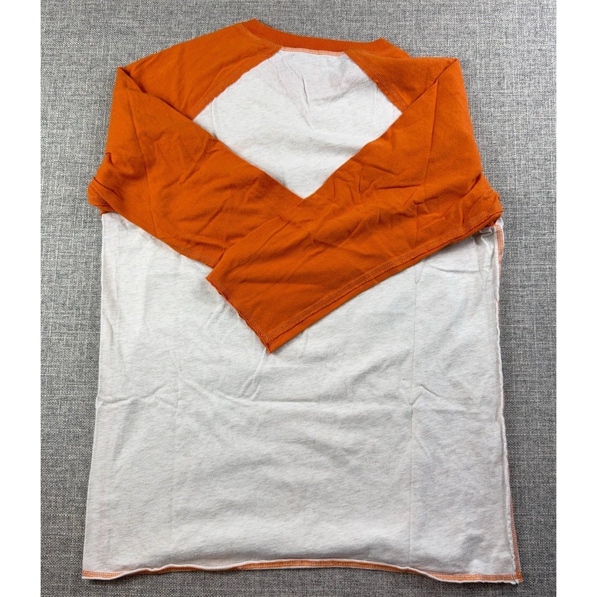Fossil Stomp Box Music Festival Raglan Shirt Medium Orange 3/4 Sleeve Y2K