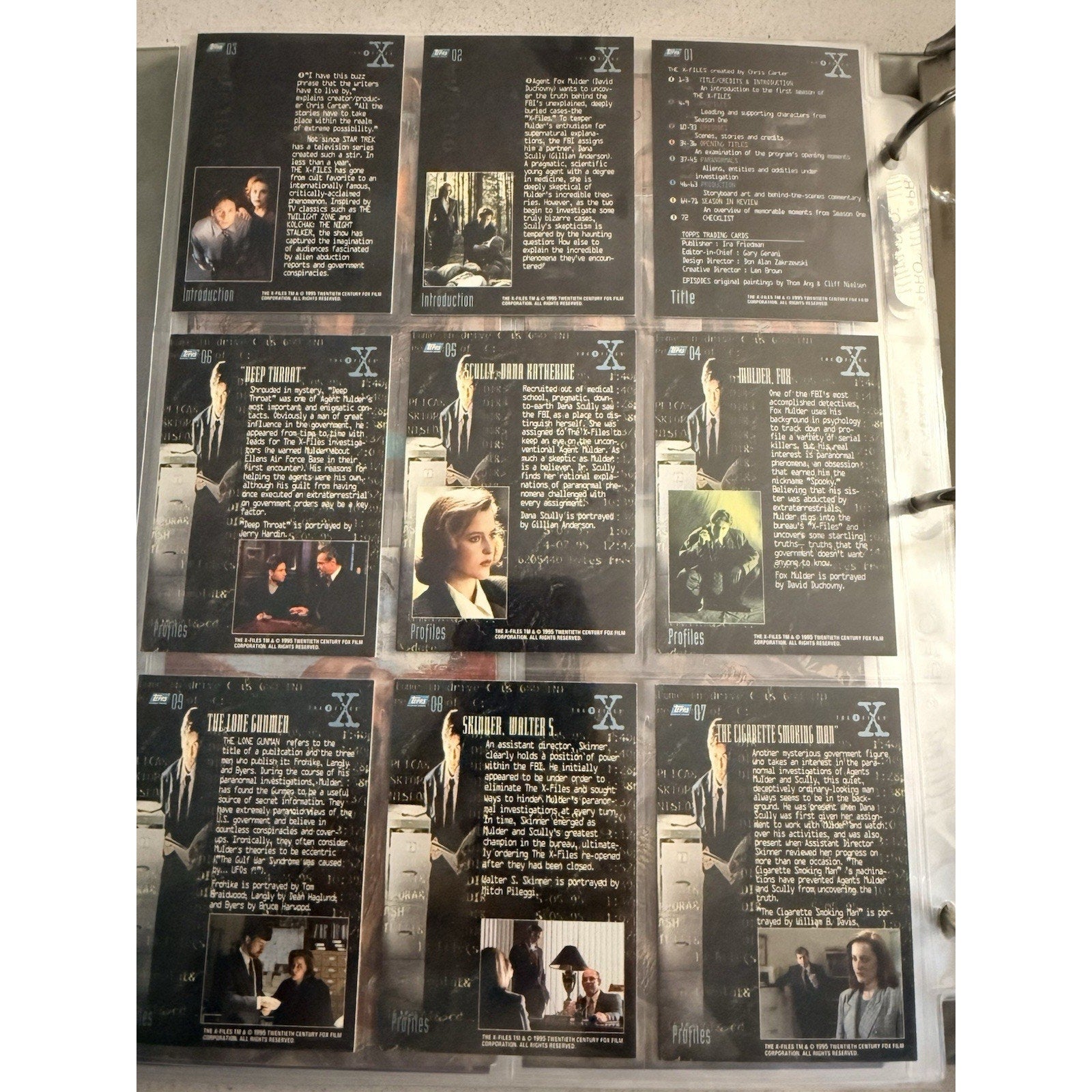 NEAR COMPLETE 1995 TOPPS THE X-FILES CARD SET + INSERTS • LOT • MULDER SCULLY